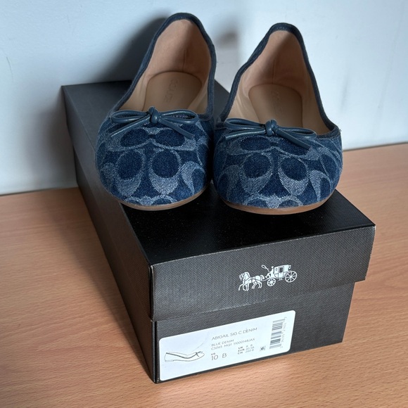 Coach Denim Signature Logo Ballet Flats in Dark Blue - Picture 2 of 4